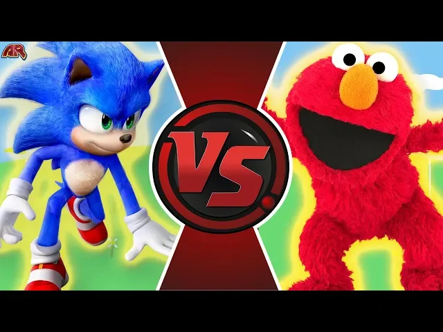 sonic vs elmo!(sonic the hedgehog movie animation) sonic cartoon fight!